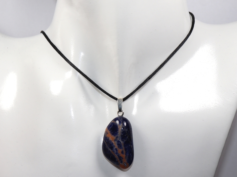 sodalite with cord or silver 925
