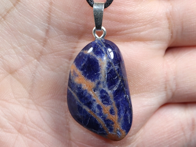 sodalite with cord or silver 925