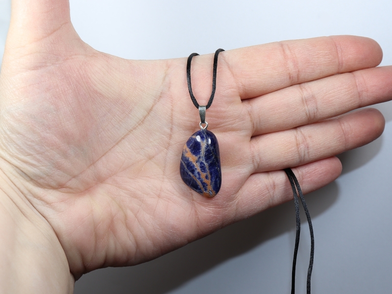sodalite with cord or silver 925