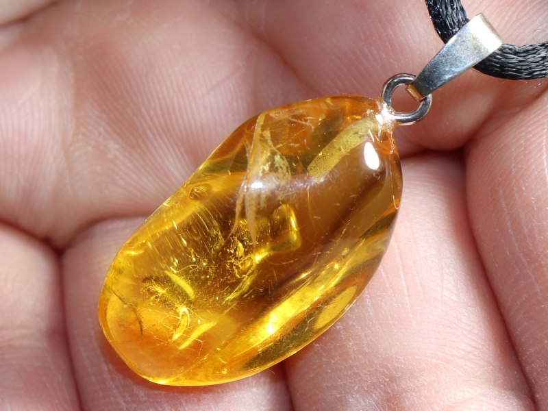 amber with cord or silver 925
