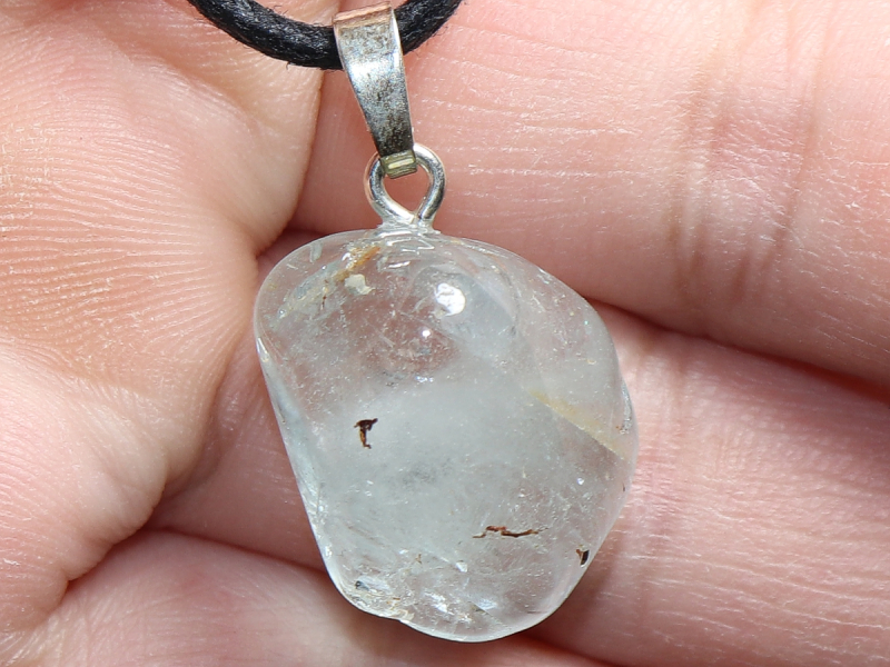 blue topaz with cord or silver 925