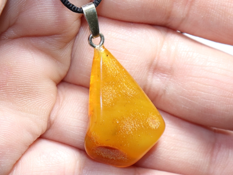 amber with cord or silver 925