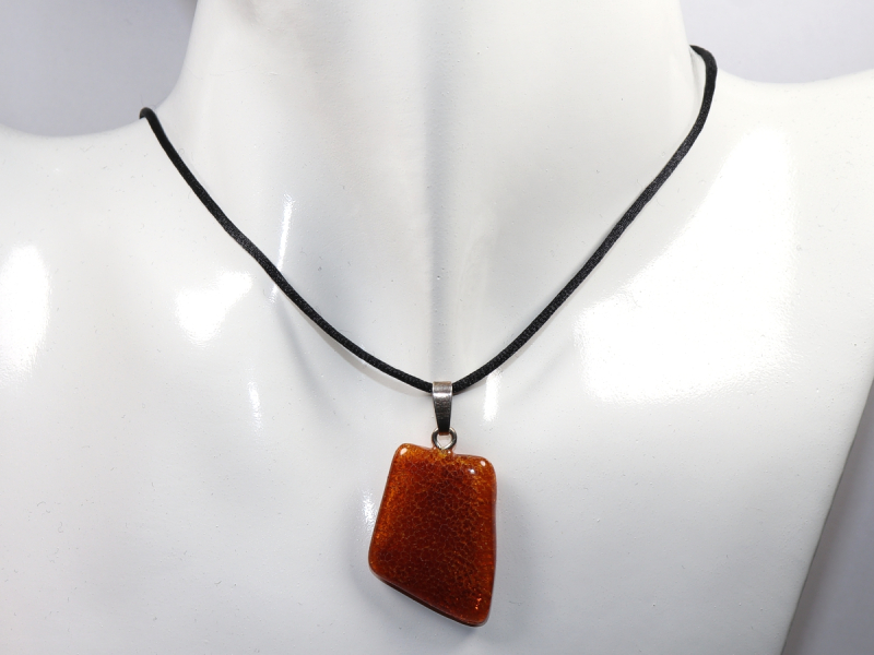 amber with cord or silver 925