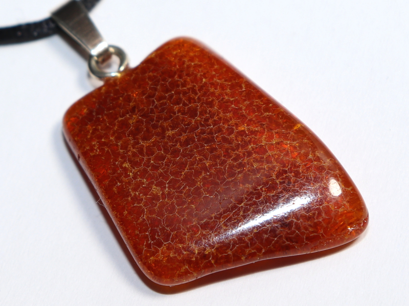 amber with cord or silver 925