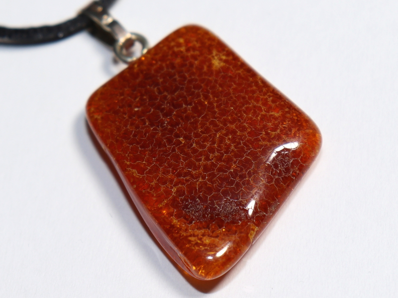 amber with cord or silver 925
