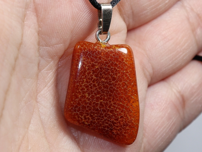 amber with cord or silver 925