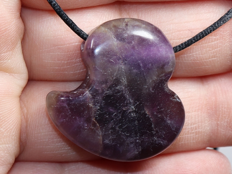 amethyst with cord or silver 925