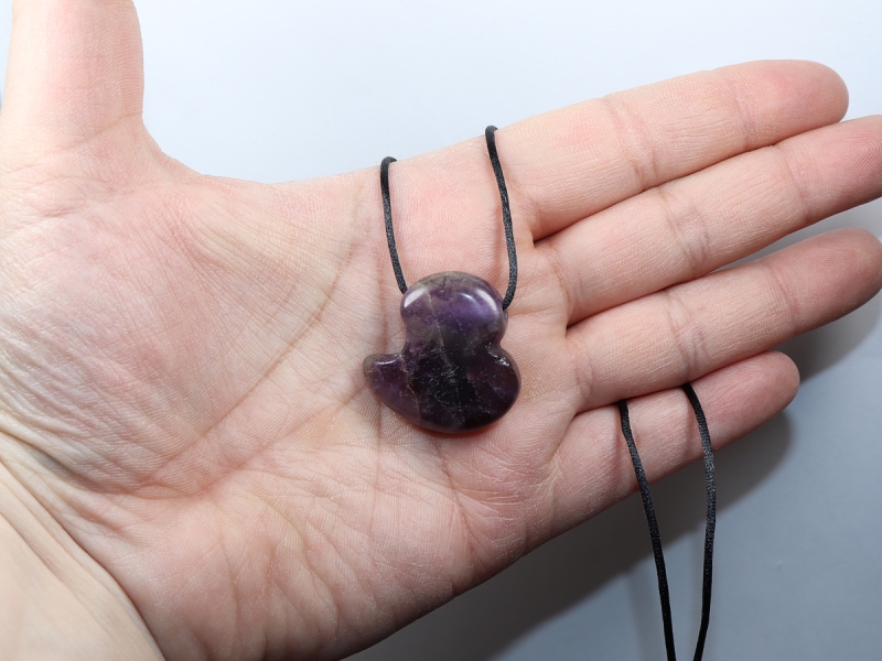 amethyst with cord or silver 925