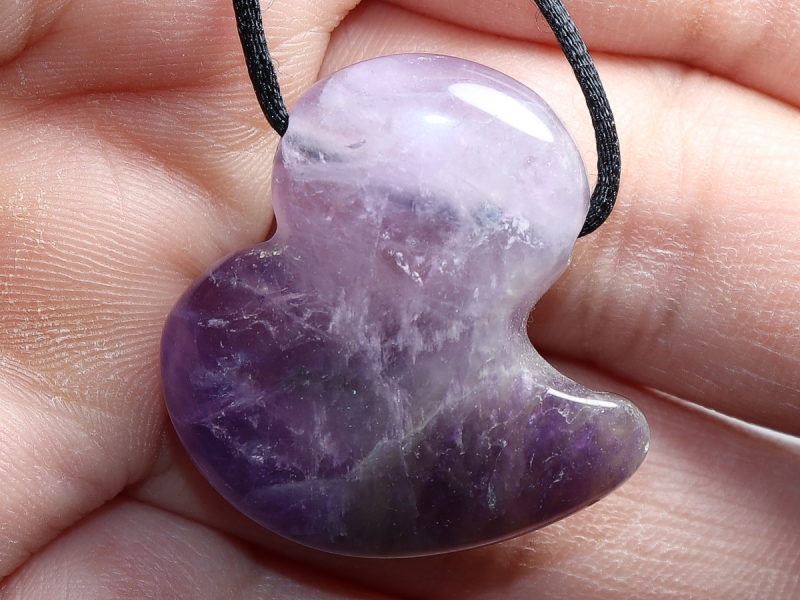 amethyst with cord or silver 925