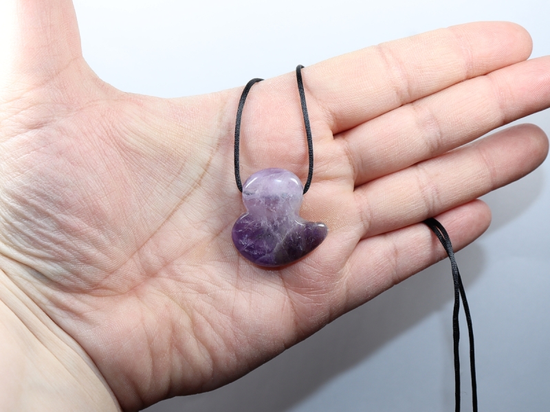 amethyst with cord or silver 925