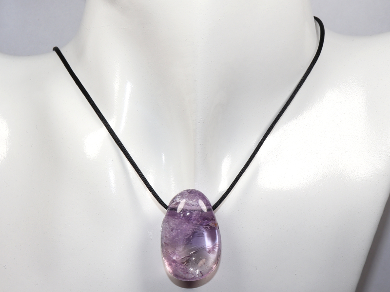 ametrine with cord or silver 925