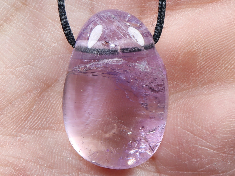 ametrine with cord or silver 925