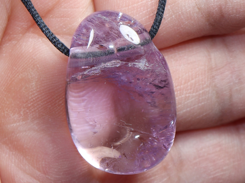 ametrine with cord or silver 925
