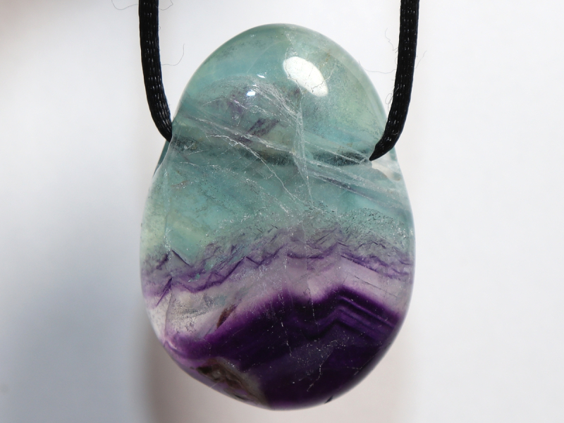 fluorite with cord or silver 925