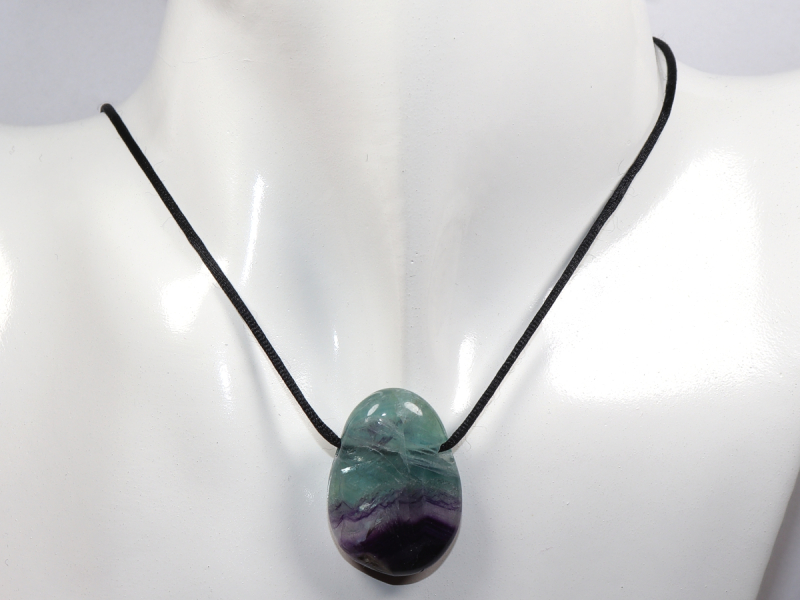 fluorite with cord or silver 925