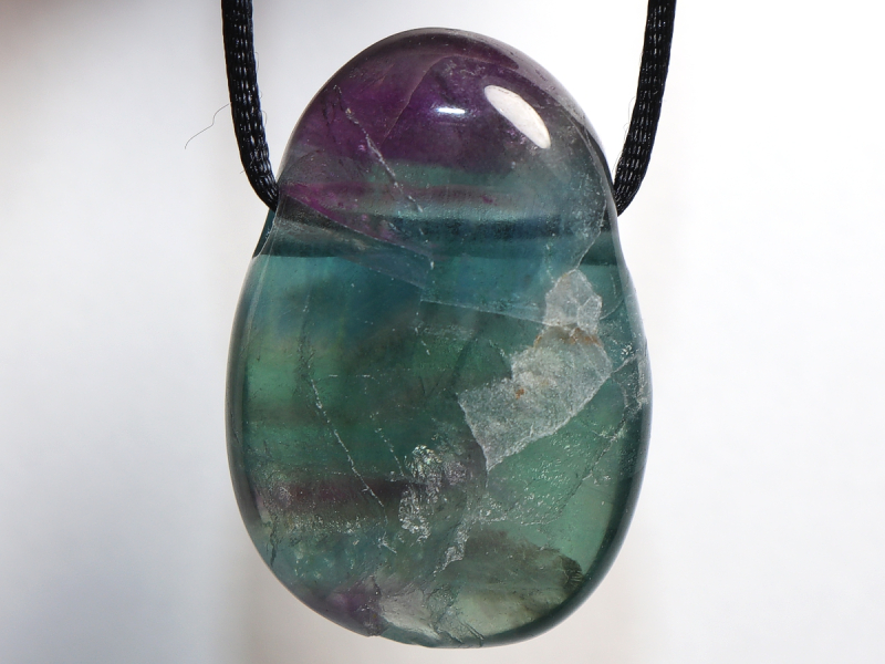 fluorite with cord or silver 925