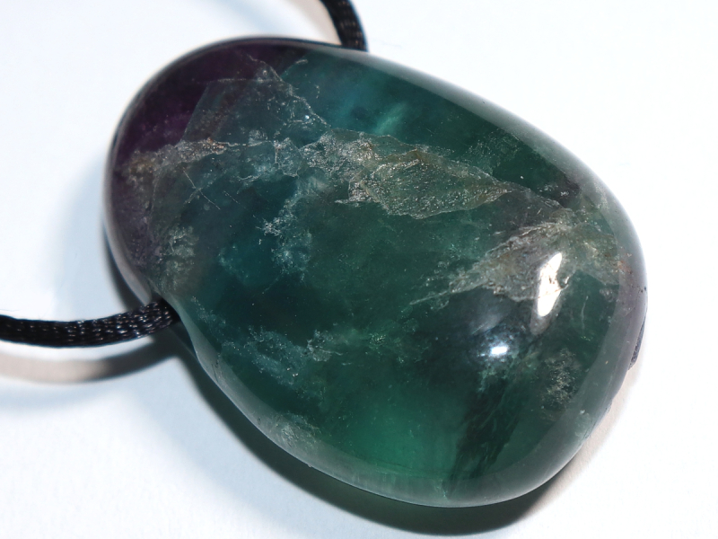 fluorite with cord or silver 925