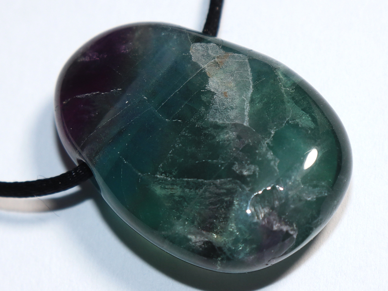 fluorite with cord or silver 925