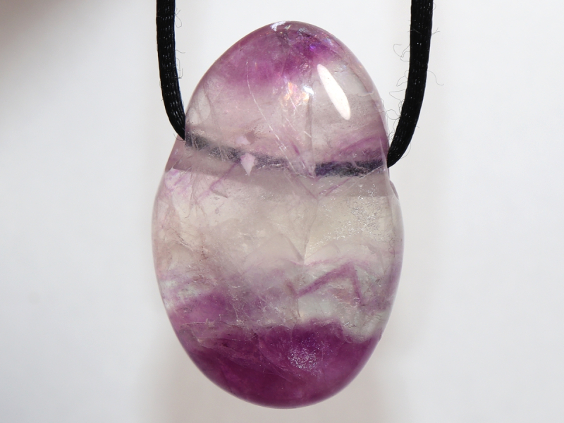 fluorite with cord or silver 925