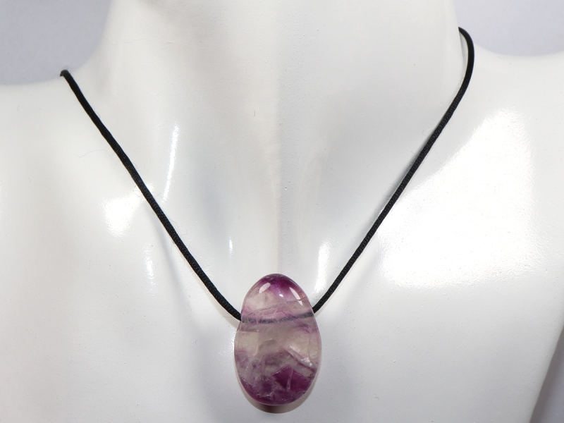 fluorite with cord or silver 925