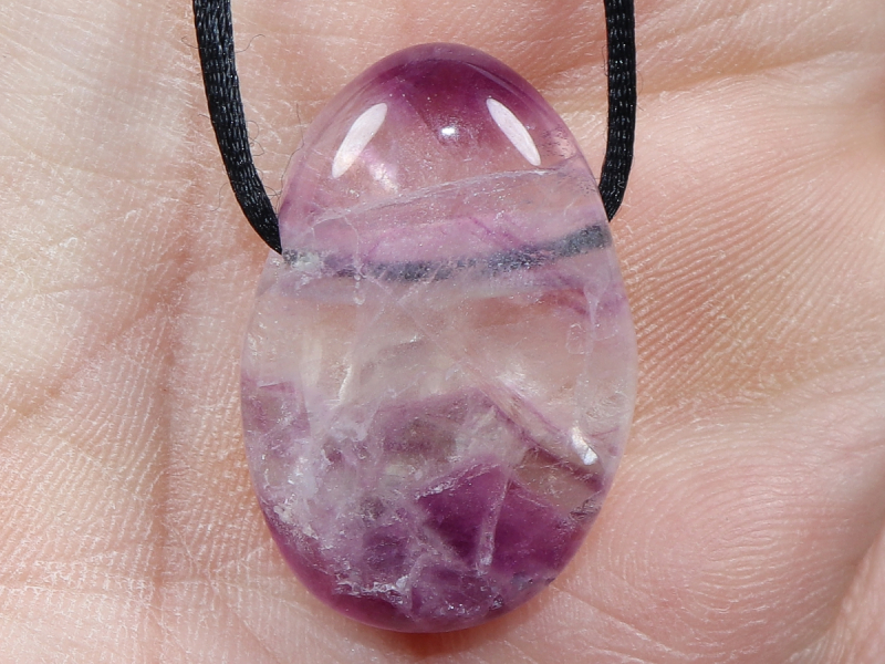 fluorite with cord or silver 925