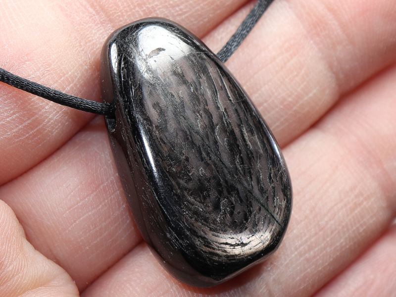 hypersthene with cord or silver 925