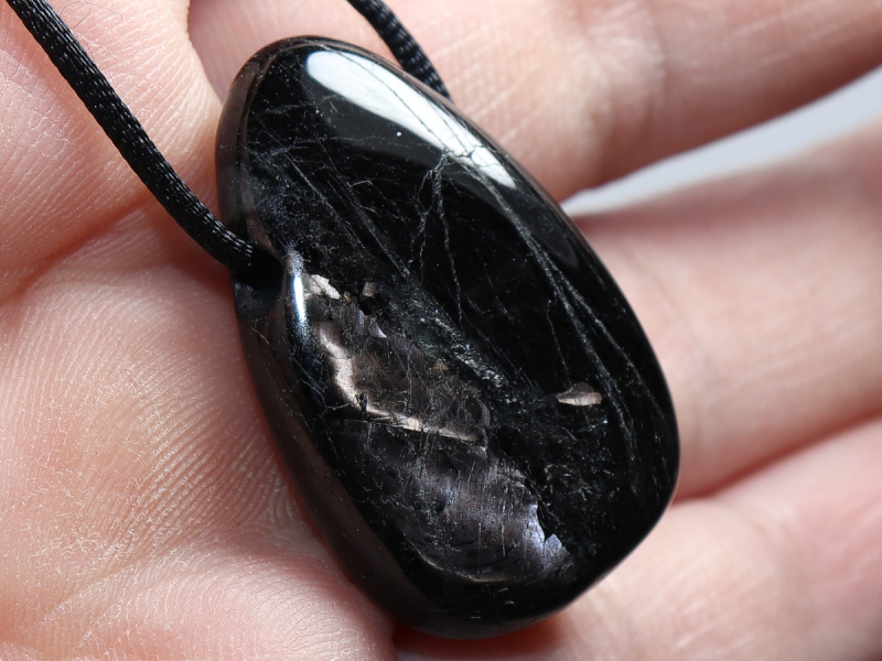 hypersthene with cord or silver 925