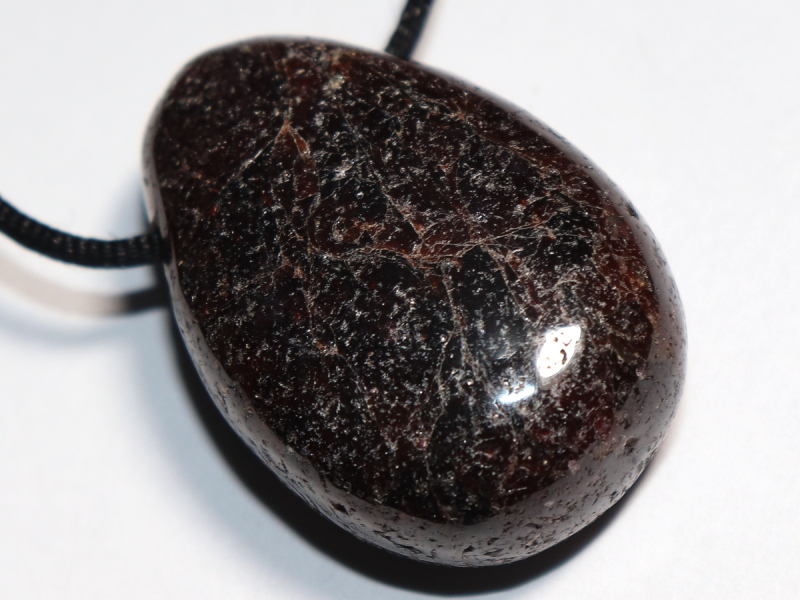 garnet with cord or silver 925