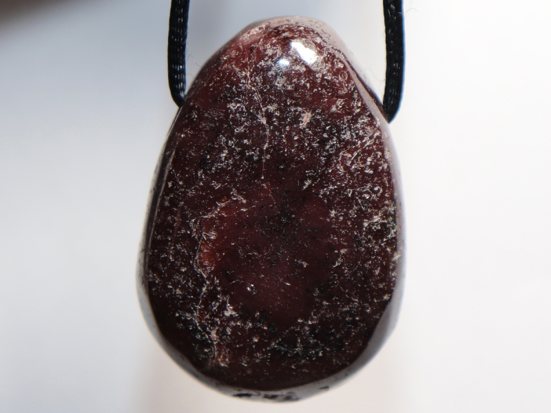 garnet with cord or silver 925