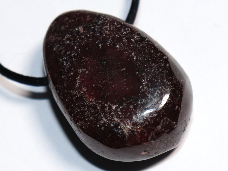 garnet with cord or silver 925