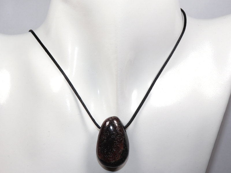 garnet with cord or silver 925
