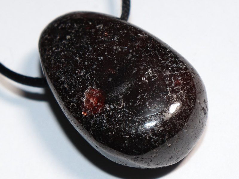 garnet with cord or silver 925