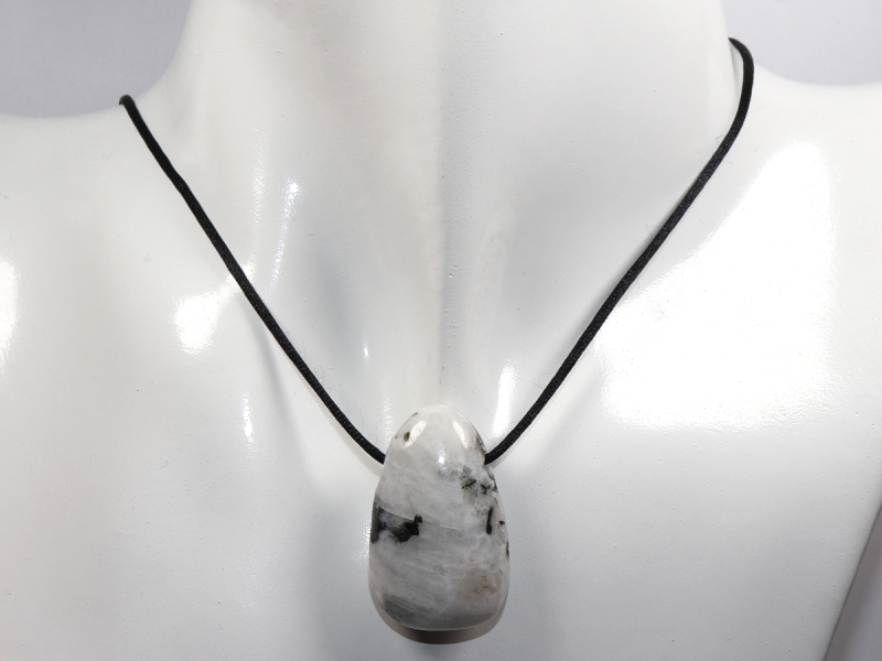 weißer Labradorit mit Band oder Silber 925