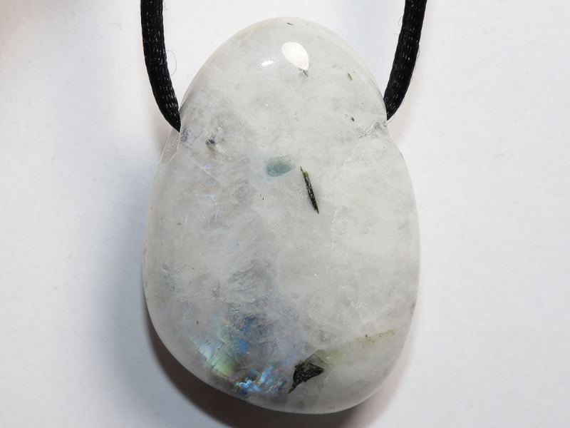 white labradorite with cord or silver 925