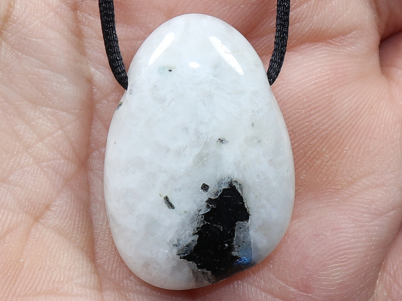 white labradorite with cord or silver 925