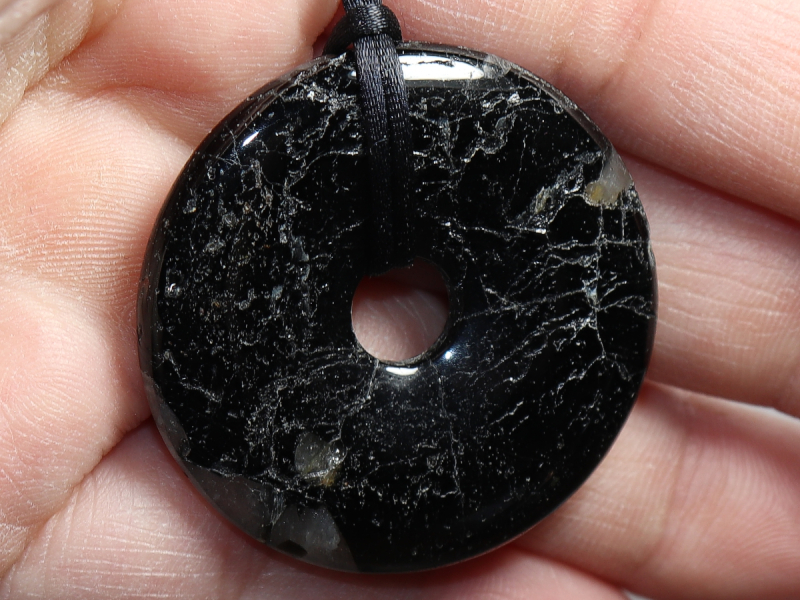 black tourmaline (Schorl) with cord