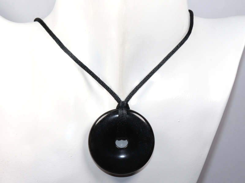 black obsidian with cord