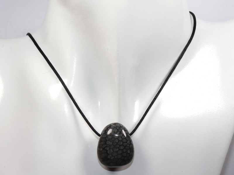 gray coral with cord or silver 925