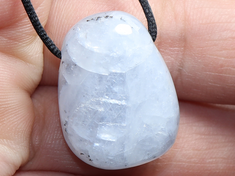 blue calcite with cord or silver 925