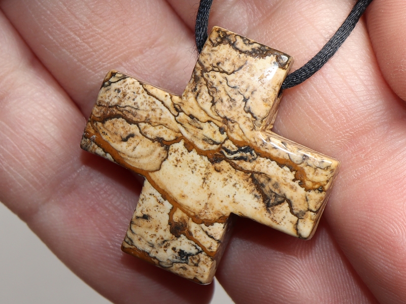 picture jasper with cord or silver 925