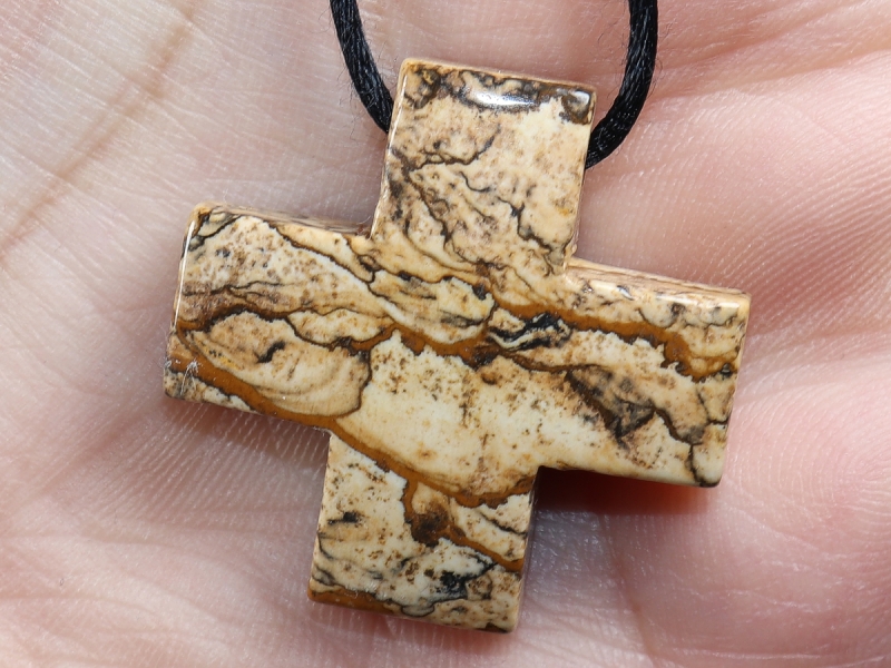 picture jasper with cord or silver 925
