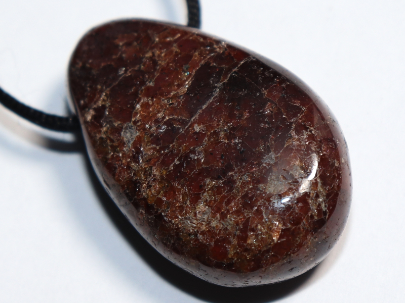 garnet with cord or silver 925