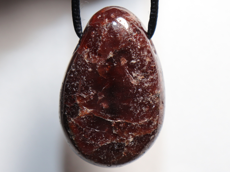 garnet with cord or silver 925