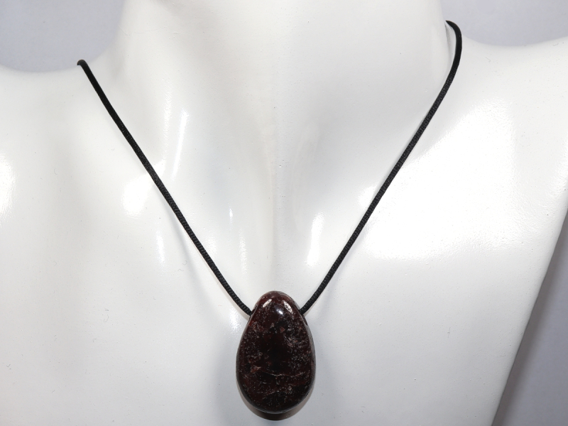 garnet with cord or silver 925