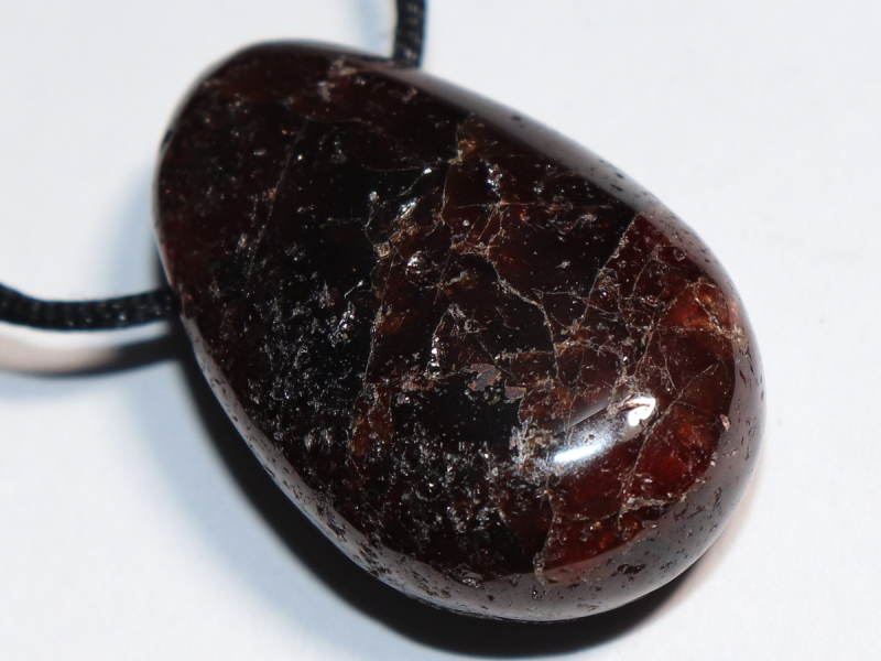 garnet with cord or silver 925
