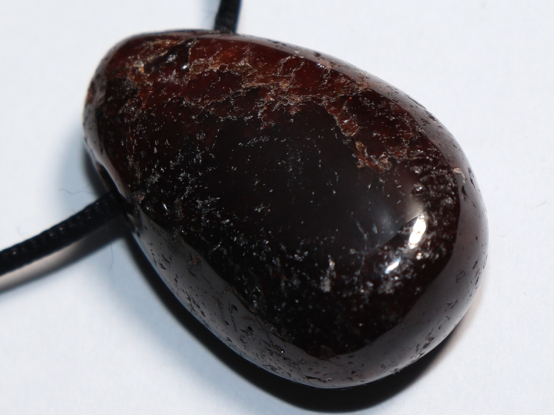 garnet with cord or silver 925
