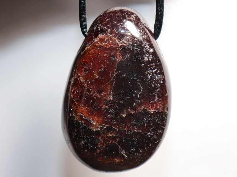garnet with cord or silver 925