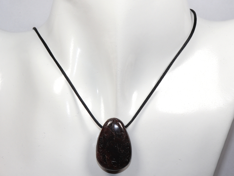 garnet with cord or silver 925