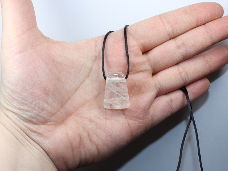 phantom quartz with cord or silver 925
