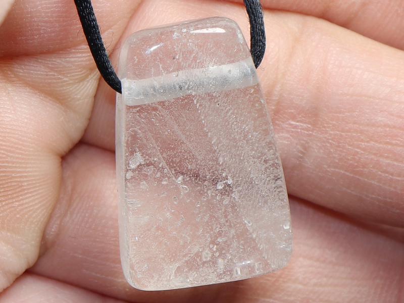phantom quartz with cord or silver 925